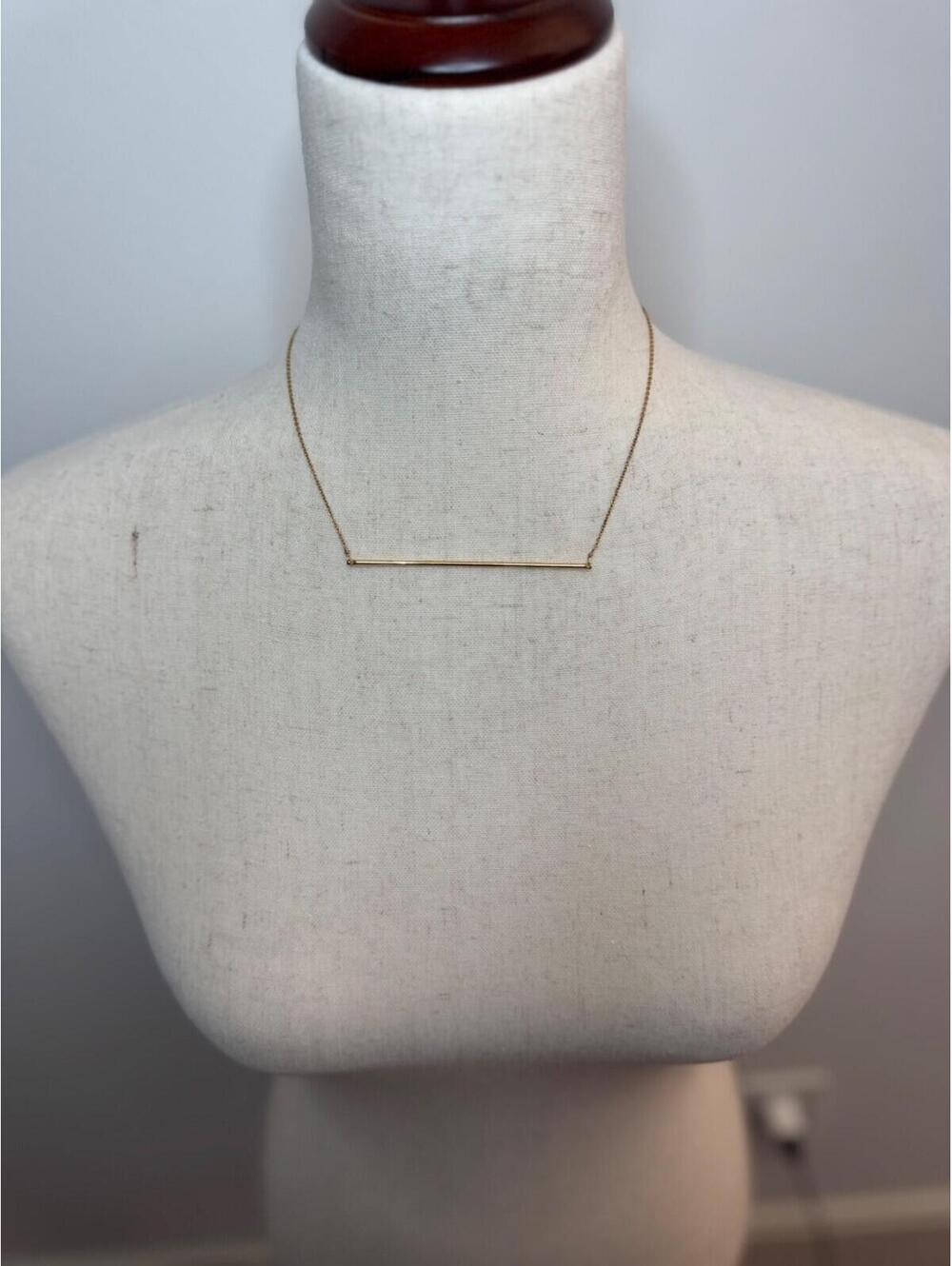 NEW Miranda Frye Tilt Bar Necklace Gold 17"